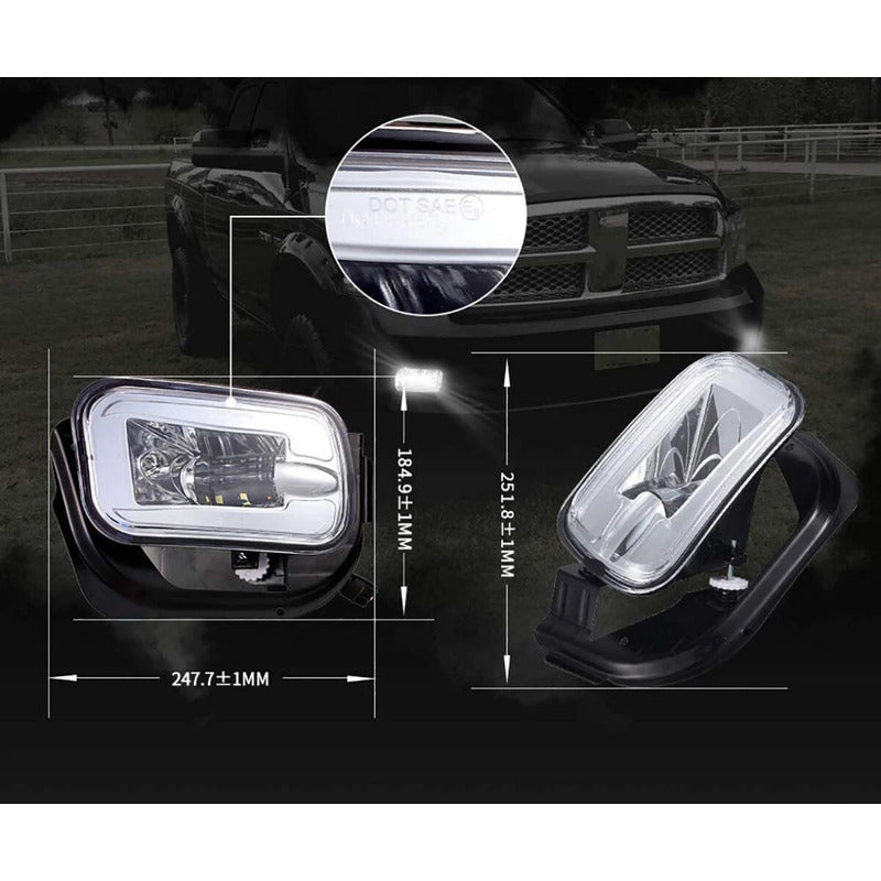Faros De Niebla 2009-2012 Dodge Ram 1500 10-18 2500 3500 Led Cromados