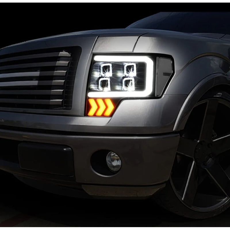 Led Drl Headlights Ford F-150 Lobo 2009 2010 2011 2012 To 2014