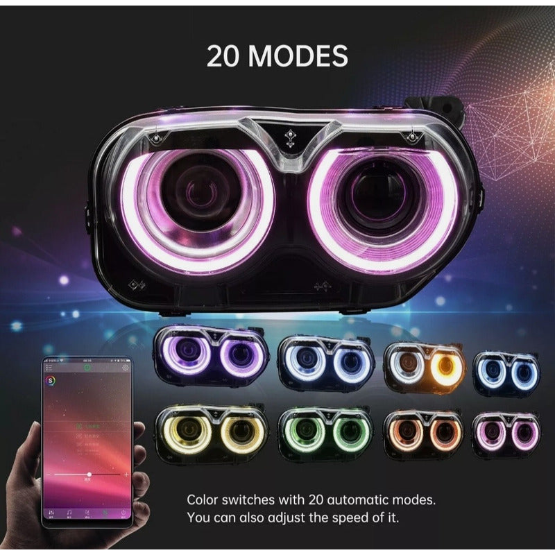 Double Beam Led Headlights Dodge Challenger 2015 to 2019