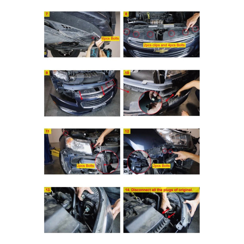 Faros Delanteros Led Chevy Cruze 2011 2012 2013 2014 2015 Ambos Lados