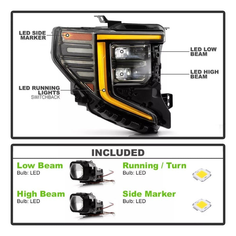 Faro Gmc Sierra 1500 At4 Atax Derecho 2022 A 2024