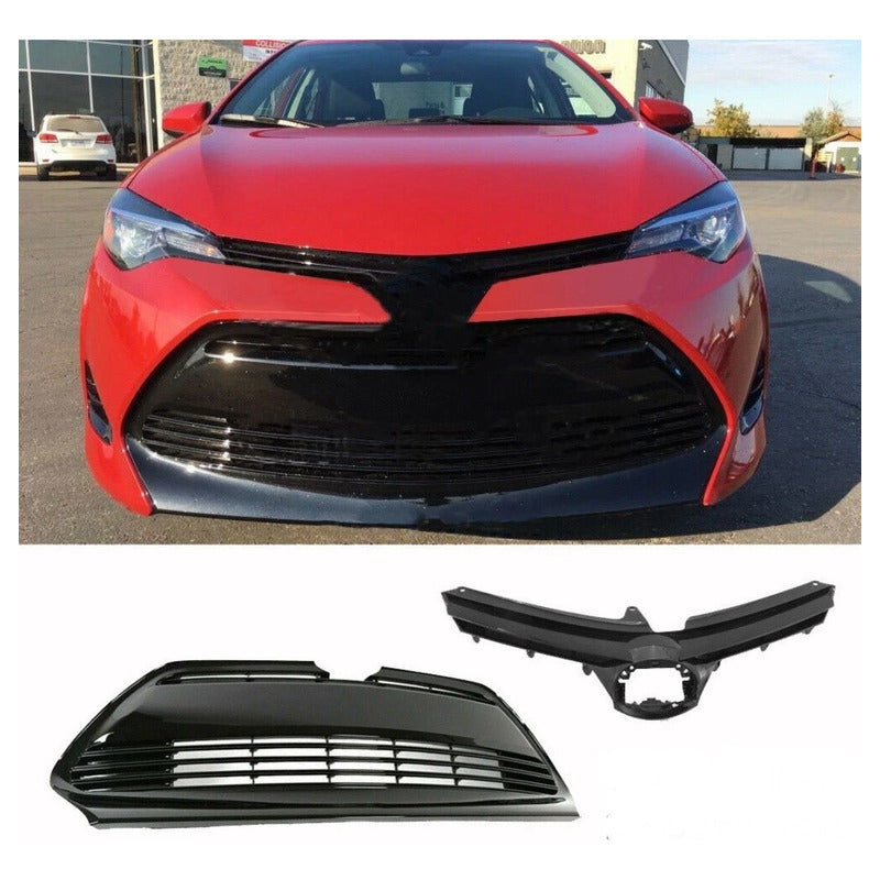 Parrilla Delantera Toyota Corolla Le Xle 2017 2018 2019 Negro Brillante Brillante