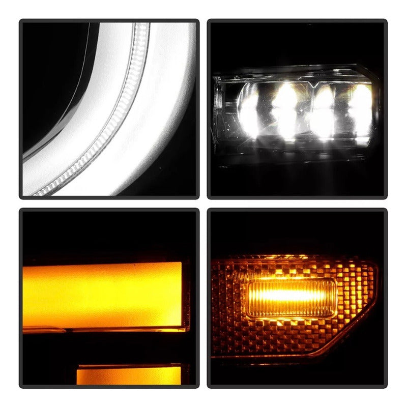 Faros Led Gmc Sierra 1500 Ahumados 2022 A 2024 Derecho