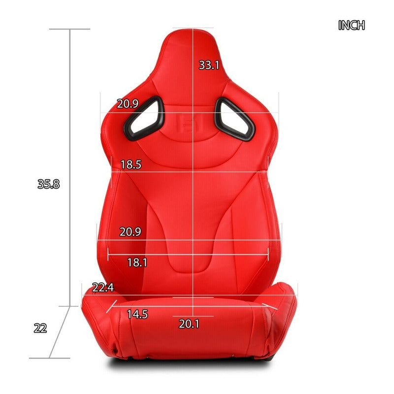 Universal Reclining Racing Seats with Adjustment Slider