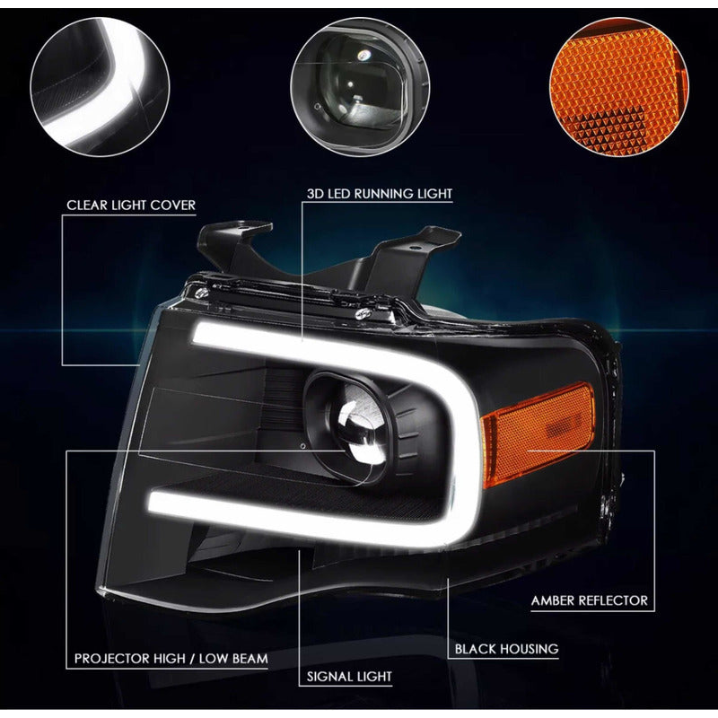 Ford Expedition Led Headlights 2007 to 2013