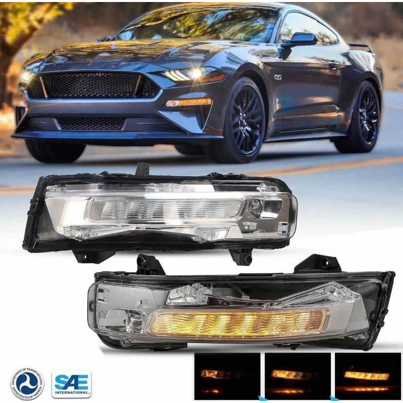 Faros De Niebla Led Mustang Sequential 2018 2019 2020 A 2022