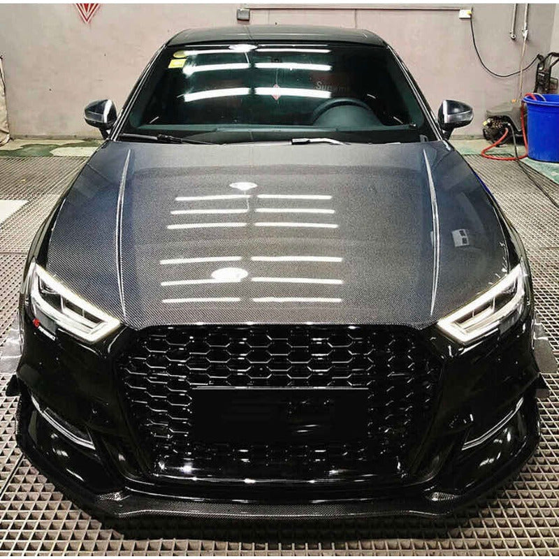 Lip Delantero Fibra De Carbono Audi A3 S3 Sedan 2017-2020