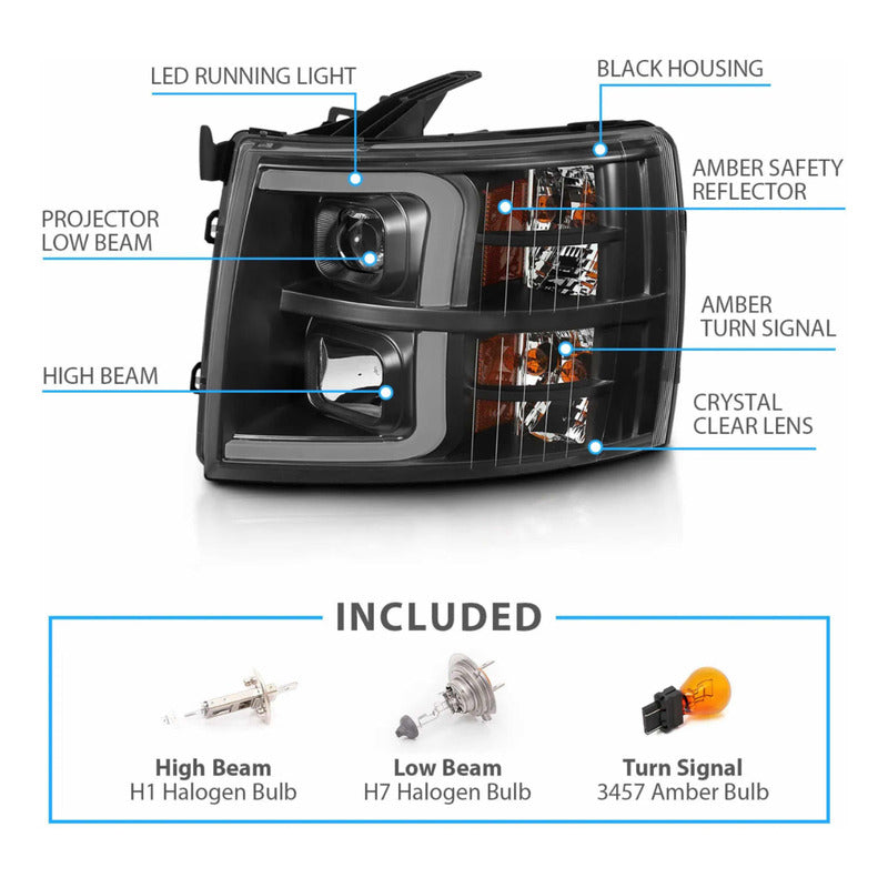 Led Headlights Chevrolet Cheyenne Silverado 2007 to 2013