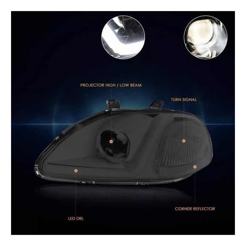 Honda Civic Led Headlights 1996 to 1998