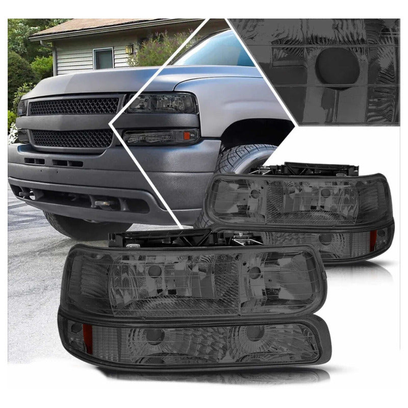 Faros Silverado Cheyenne 99 A 02 Suburban 00 A 06 Par Smoke