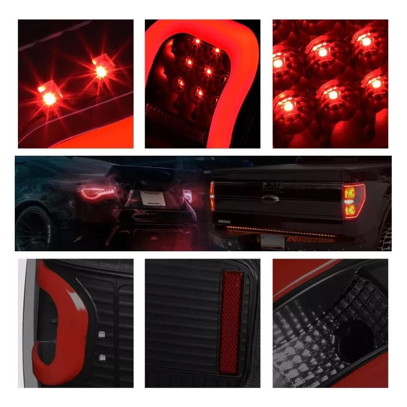 Par Calaveras Led F-150 Lobo 2009 2010 2011 2012 2013 2014 Negro Ahumado