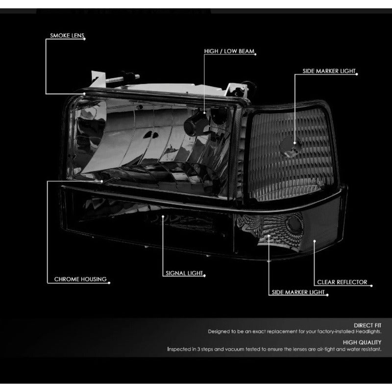 Faros F-150 F-250 Bronco Con Daño 1992 1993 1994 A 1996 Ambos Lados