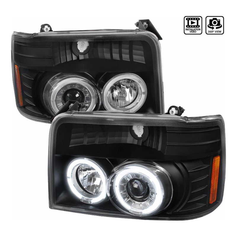 Faros Ojo Angel Led F-150 Bronco 1992 1993 1994 1995 1996