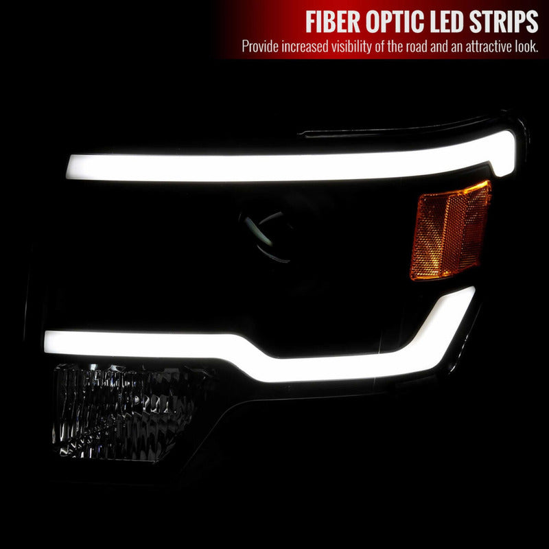 Par De Faros Led Ford F-150 Lobo 2009 2010 2011 2012 A 2014 Derecho