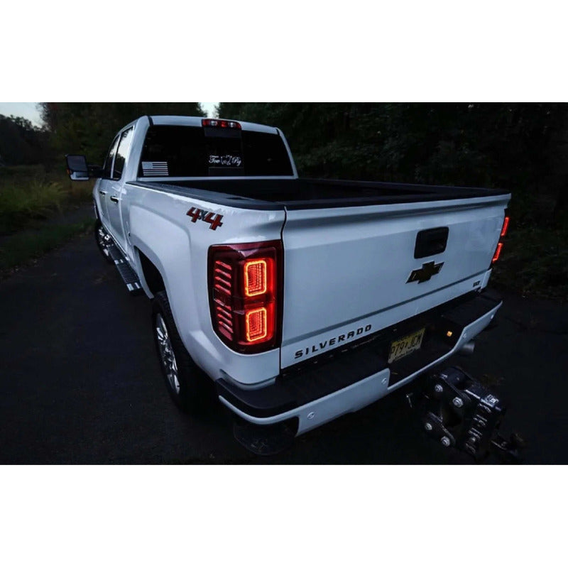 Calaveras Led 3d Silverado Cheyenne 2015 2016 A 2018 Derecho Trasparente