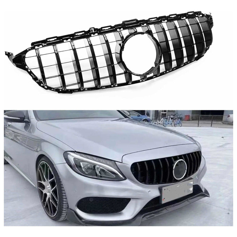 Parrilla Negra Gtr Mercedes C200 C250 C300 W205 2015-2018 Brillante