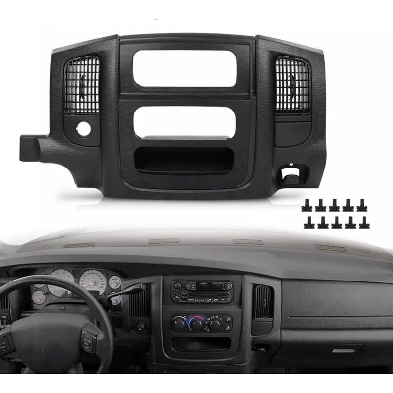 Bisel Consola Central Radio Dodge Ram Negro 2002 A 2005