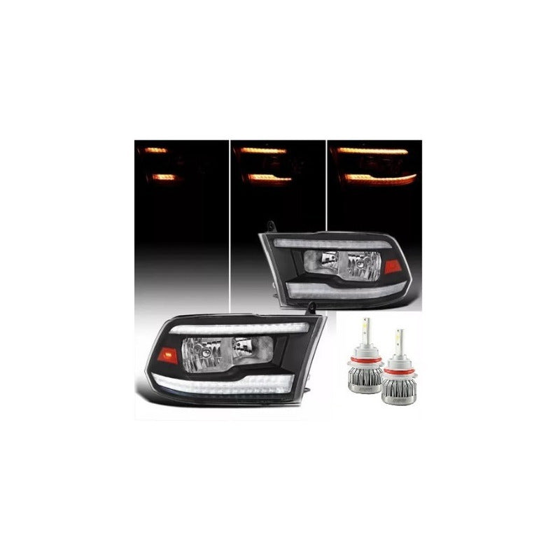 Faros Led Secuenciales Ram 2009 2010 A 2018 Con Bulbos Led