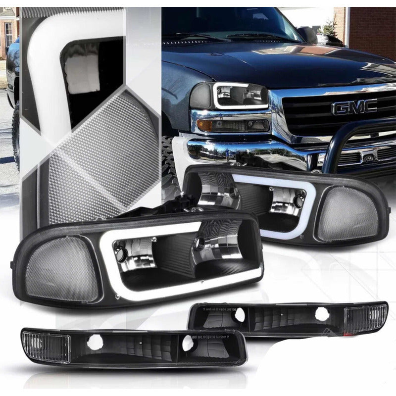 Led Drl Headlights GMC Sierra Yukon 1999 to 2007