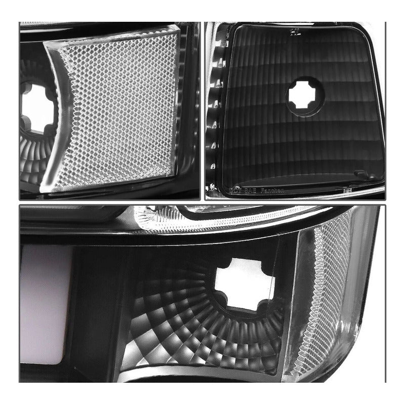 Led Drl Headlights Ford F-150 F-250 F-350 Bronco 1992 to 1996