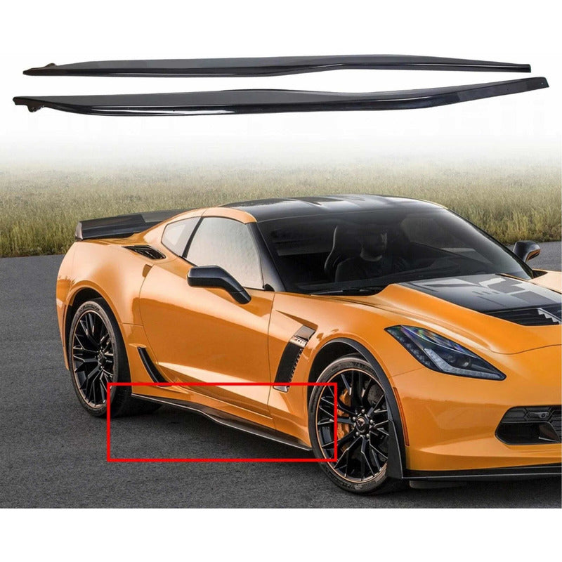 Estribos Side Skirts Corvette C7 2014 2015 2016 2017 Z06 Negro