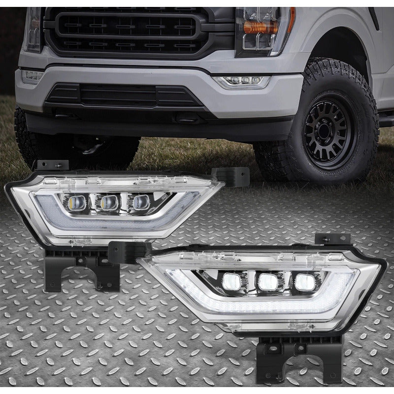 Faros Antiniebla Led Drl F-150 Lobo 2021 2022 2023 Transparente