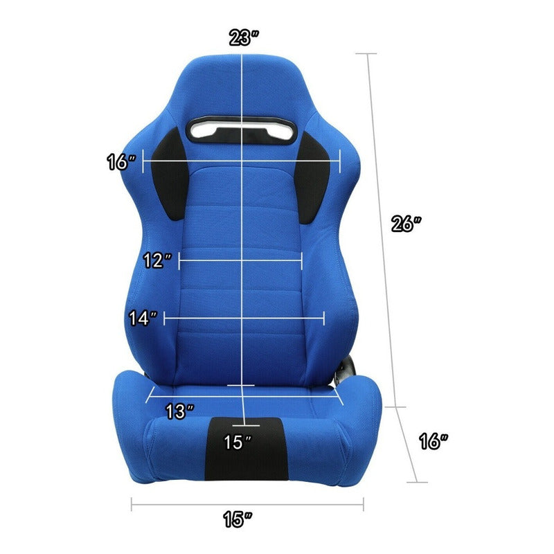 Universal Reclining Racing Seats with Adjustment Slider