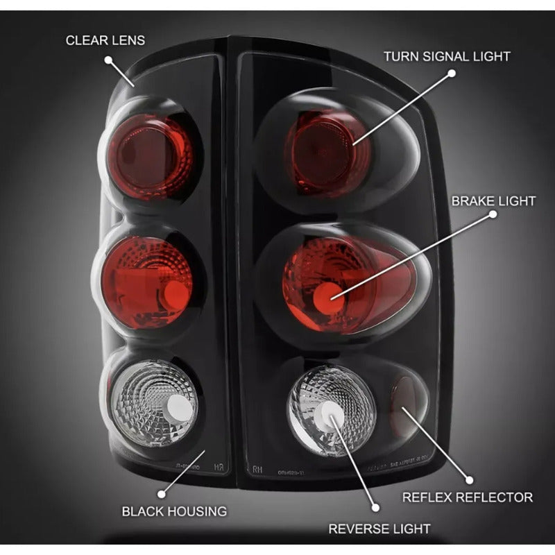 Calaveras Traseras Ram Negro Mate 2002 2003 2004 A 2006 Ambos Lados Transparente