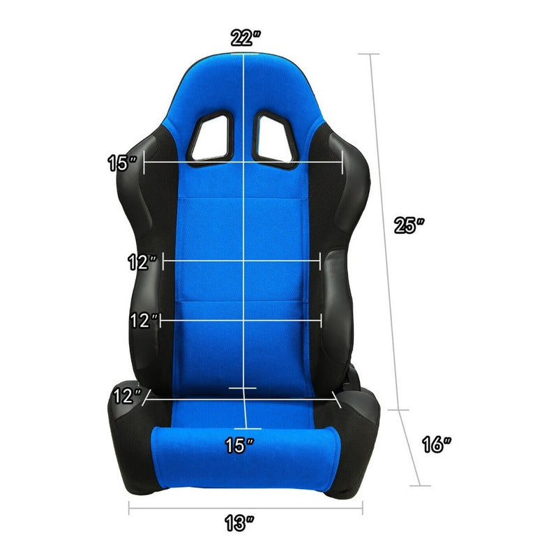 Universal Reclining Racing Seats with Adjustment Slider