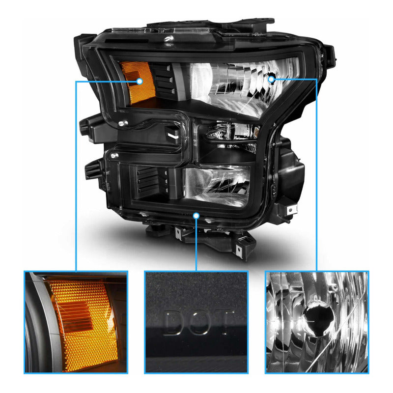 Par De Faros Ford F-150 2015 2016 2017 Fondo Negro