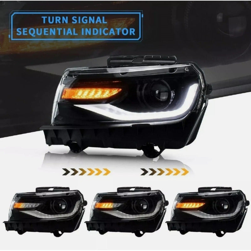 Led Headlights Sequential DRL Chevrolet Camaro 2014 2015