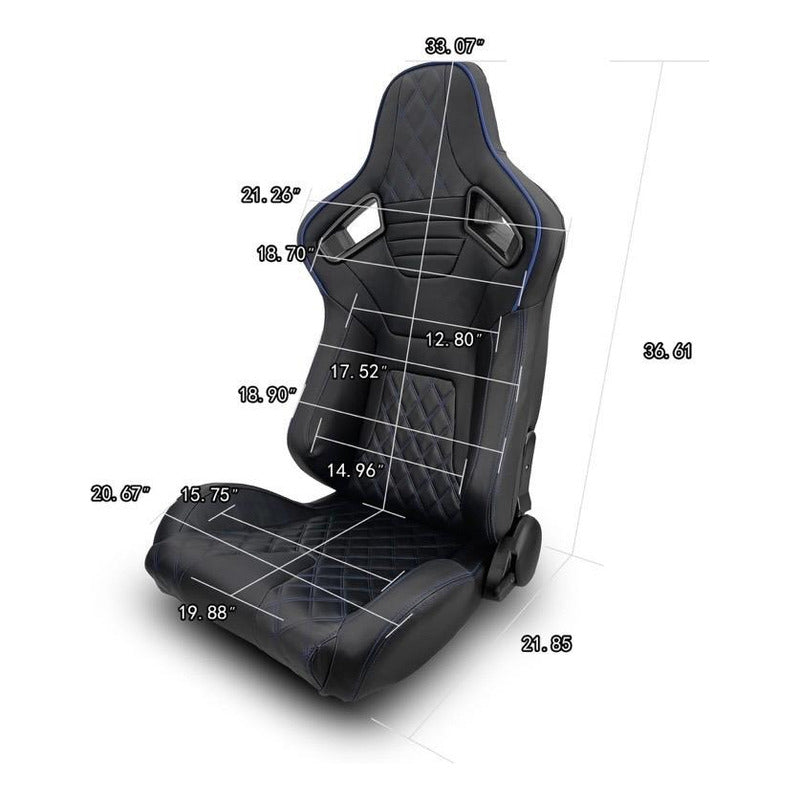 Universal Reclining Racing Seats with Adjustment Slider
