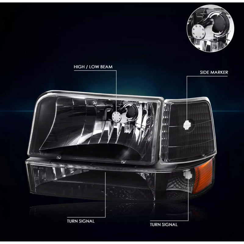 Headlights Ford Lobo F-150/f-250/f-350 1992 1993 1994 1995 1996