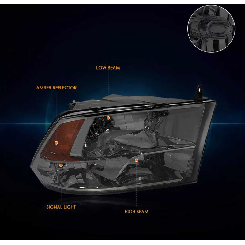 Faros(par) Dodge Ram Ahumados 2009 2010 2011 2012 2013 2014