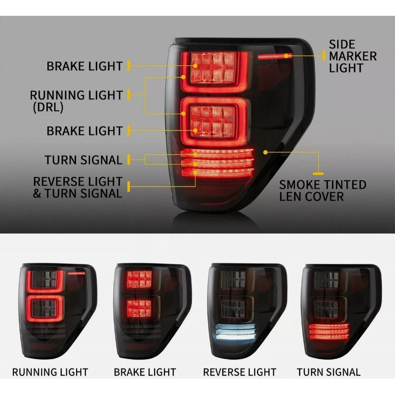 Calaveras Led Ahumadas Ford Lobo F-150 2009 a 2014