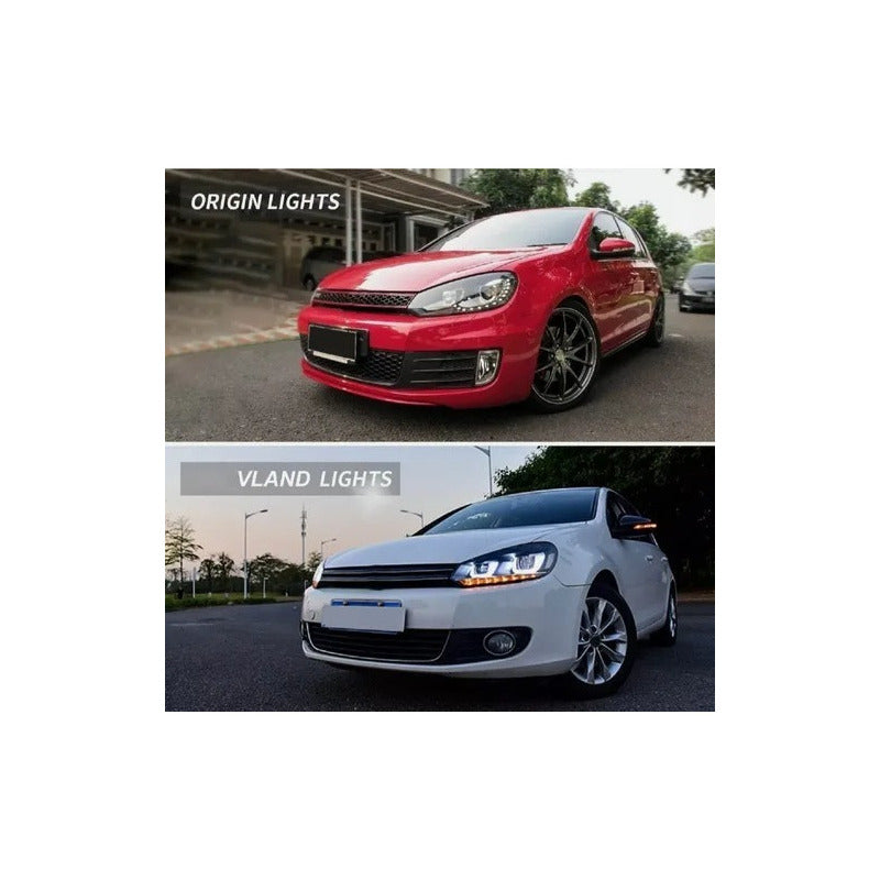 Sequential LED DRL Headlights VW Golf Mk6 2010 to 2013