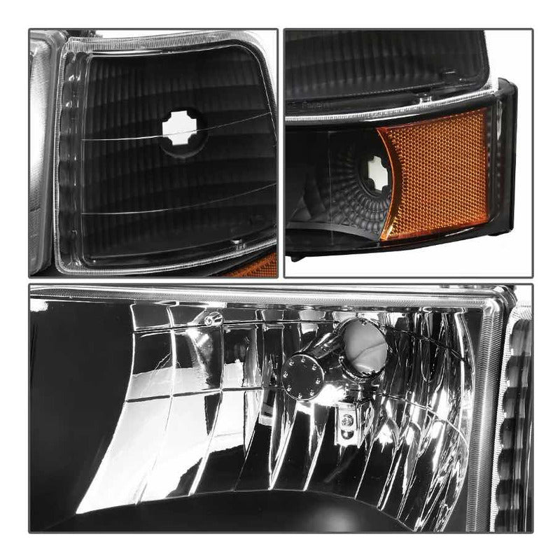 Right LED Headlight F-150 Bronco Without Quarter 1992 1993 to 1996
