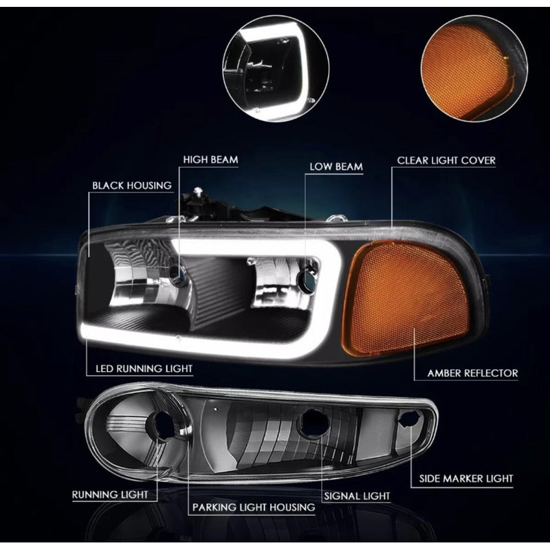 Faros Led Delanteros Yukon Xl Sierra Danali 2000 A 2006