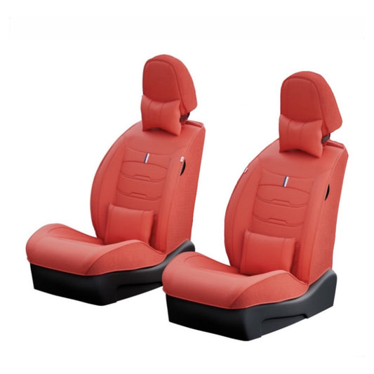 Cubre Asientos Delanteros Sin Almohadilla Cuero Sintetico Rojo