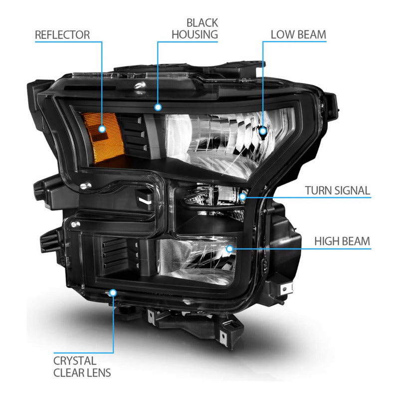 Par De Faros Ford F-150 2015 2016 2017 Fondo Negro