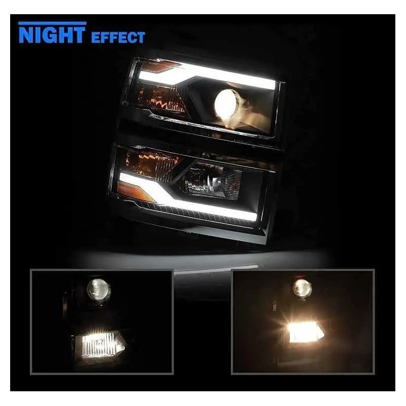 Par De Faros Led Cheyenne Silverado 1500 2014 2015 Cromados