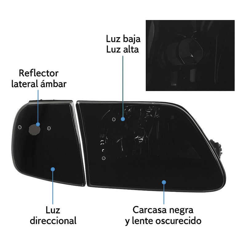 Faros Delanteros Ford F-150 Lobo Expedition 1997 A 2002 Ambos Lados