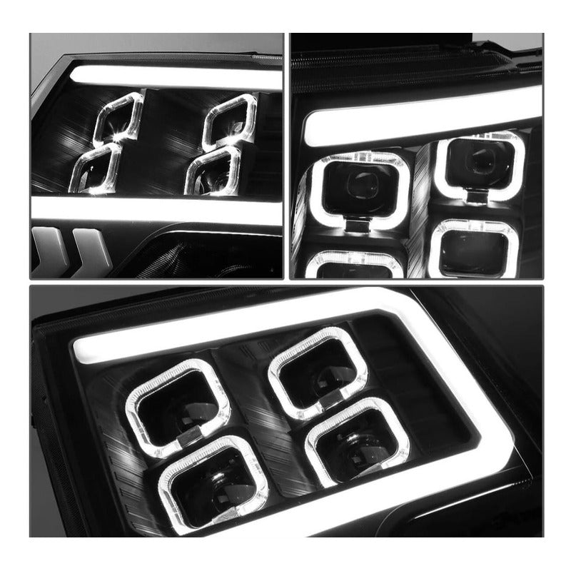 Led Drl Headlights Ford F-150 Lobo 2009 2010 2011 2012 To 2014
