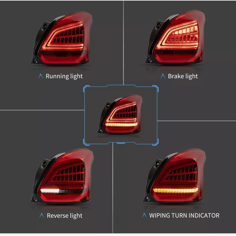 Calaveras Led Secuencial Suzuki Swift 2017 2018 2019 2020 Ambos Lados Rojo