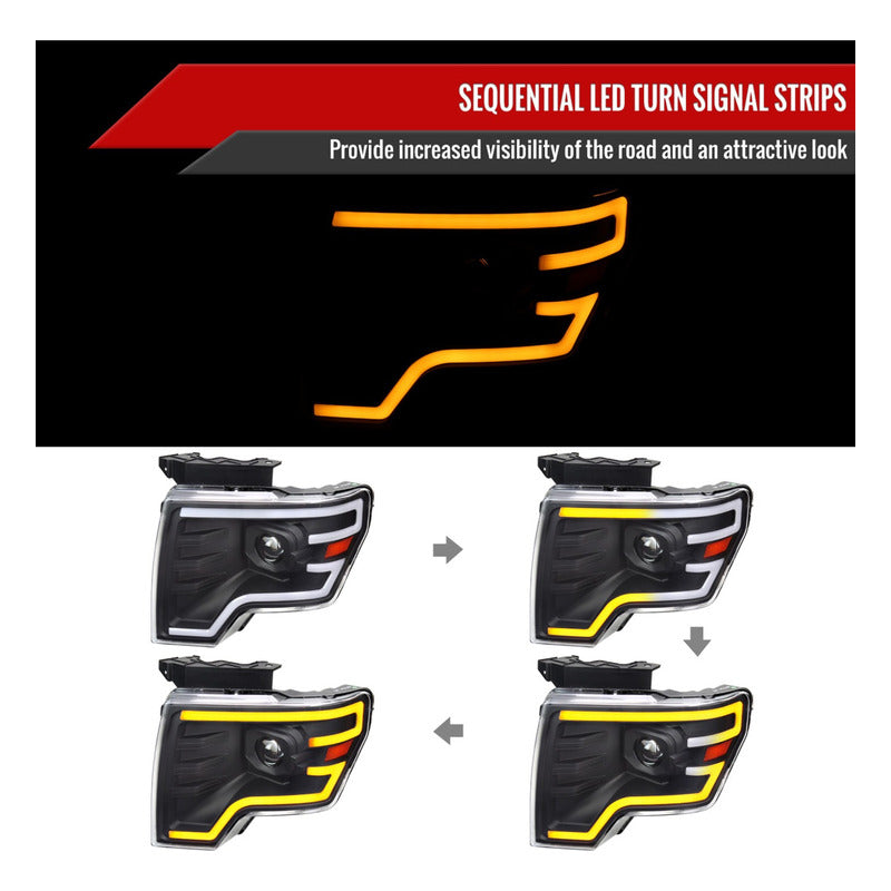 Faros Led Secuencial F-150 Lobo 2009 2010 2011 2012 A 2014