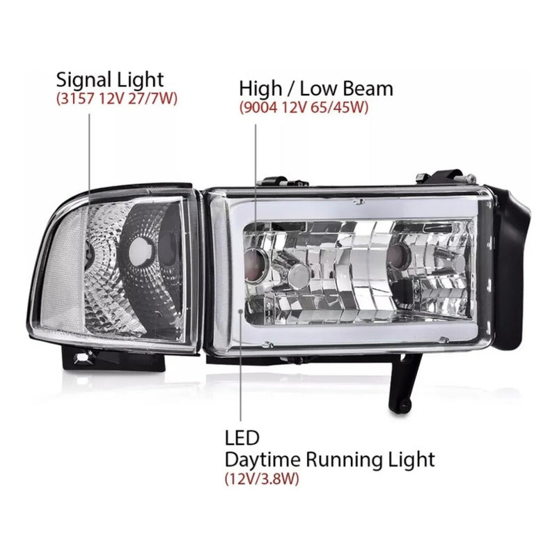 Faros Led Ram 1500 2500 3500 1994 1995 1996 A 2002 Ambos Lados