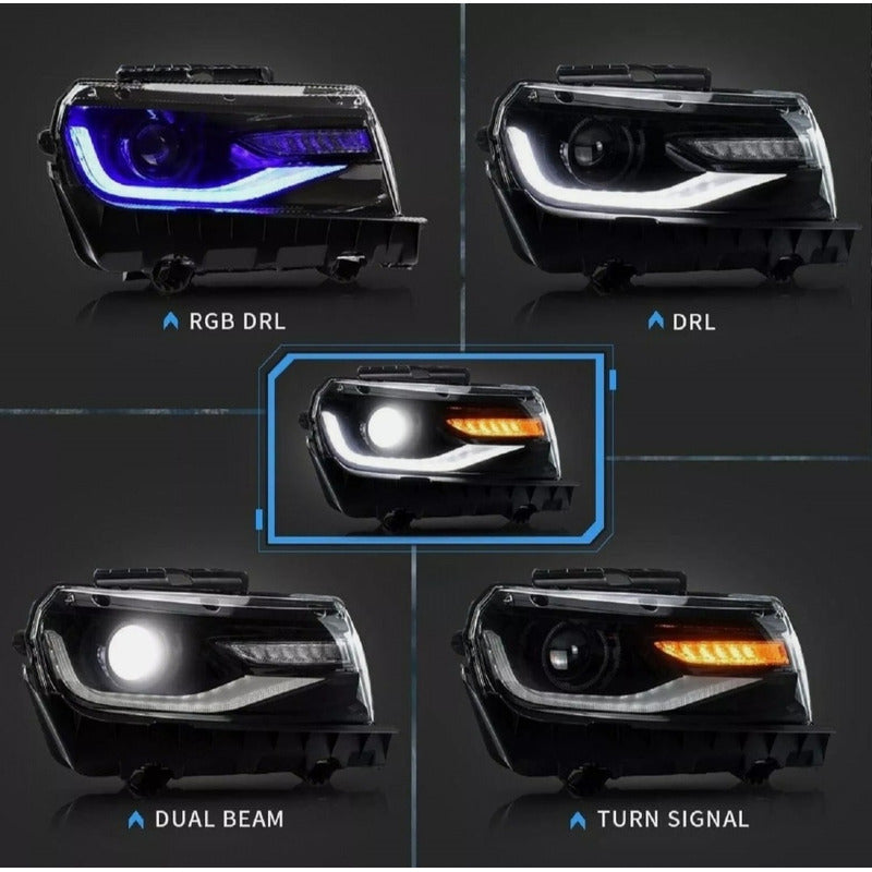 Led Headlights Sequential DRL Chevrolet Camaro 2014 2015