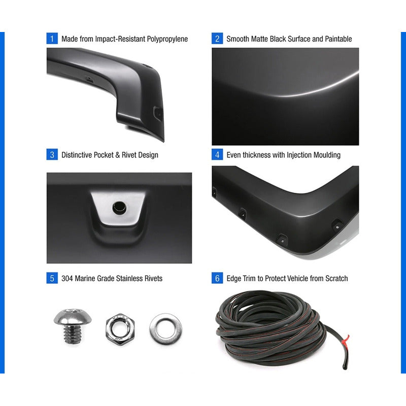 Cantoneras Laterales Toyota Tacoma 2024 2025 Negro