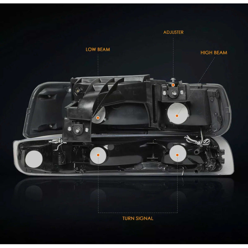 Faros Led Silverado Cheyenne 1999 2000 2001 2002 Cromados