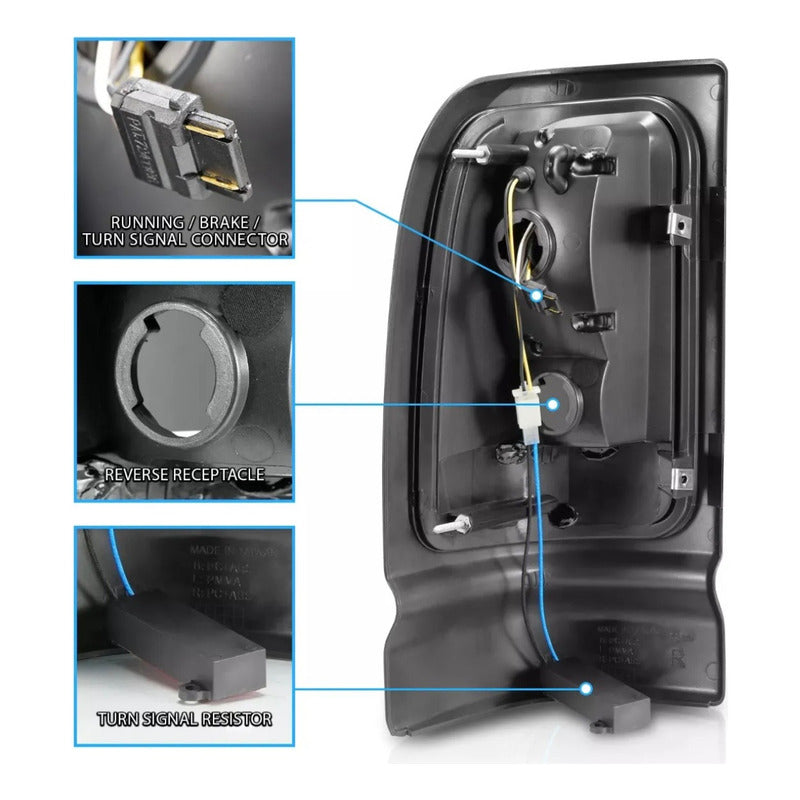 Combo Faros Y Calaveras Led Dodge Ram 1994 A 2001